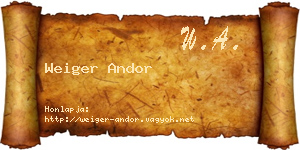 Weiger Andor névjegykártya