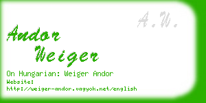 andor weiger business card